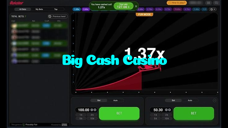 available types of Big Cash Casino bet including pre-match live express and system bets